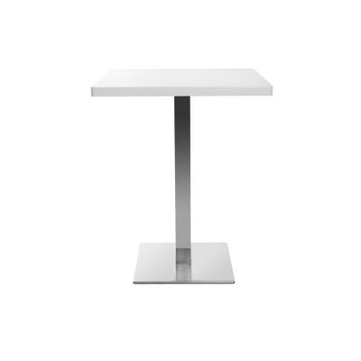 Table carrée avec pied central inox